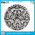 Class white and black flower painting Ceramic Plate for business party
